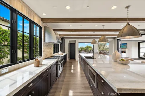 a kitchen with lots of counter top space