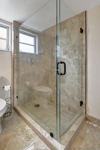 a bathroom with a shower