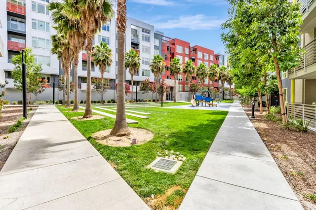 a view of a building with a street
