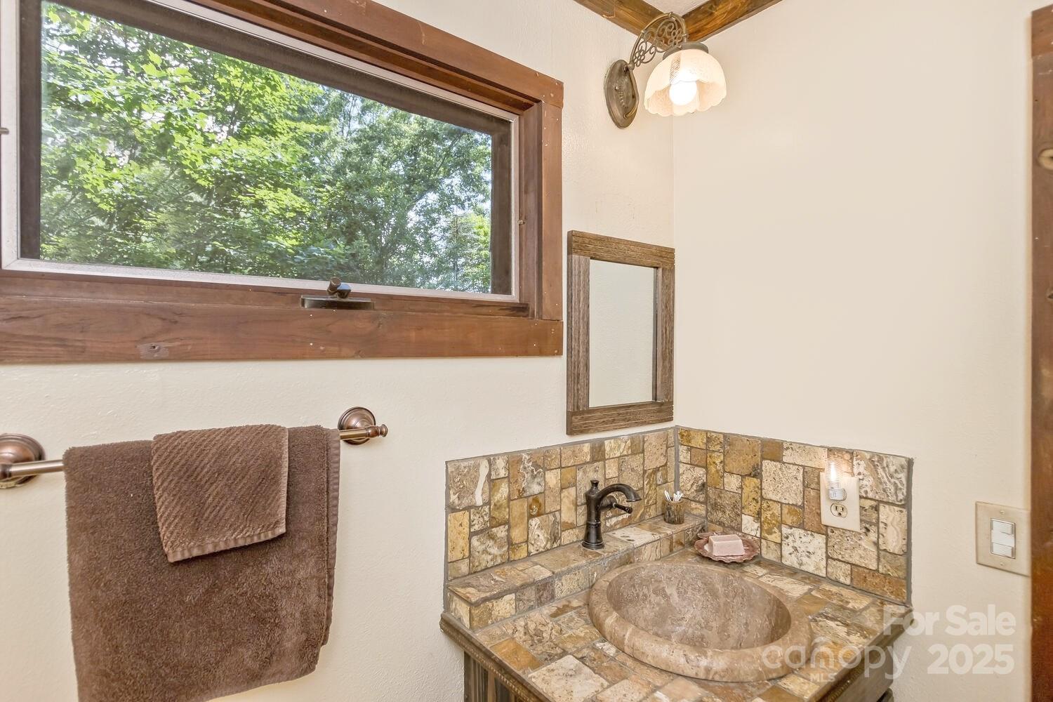 557 Tumbling Fork Road Waynesville, NC 28785 - Photo 23 of 44 a bathroom with a sink and a mirror