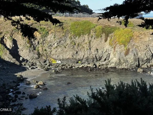 a view of beach and yard