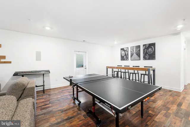 a living room with a table