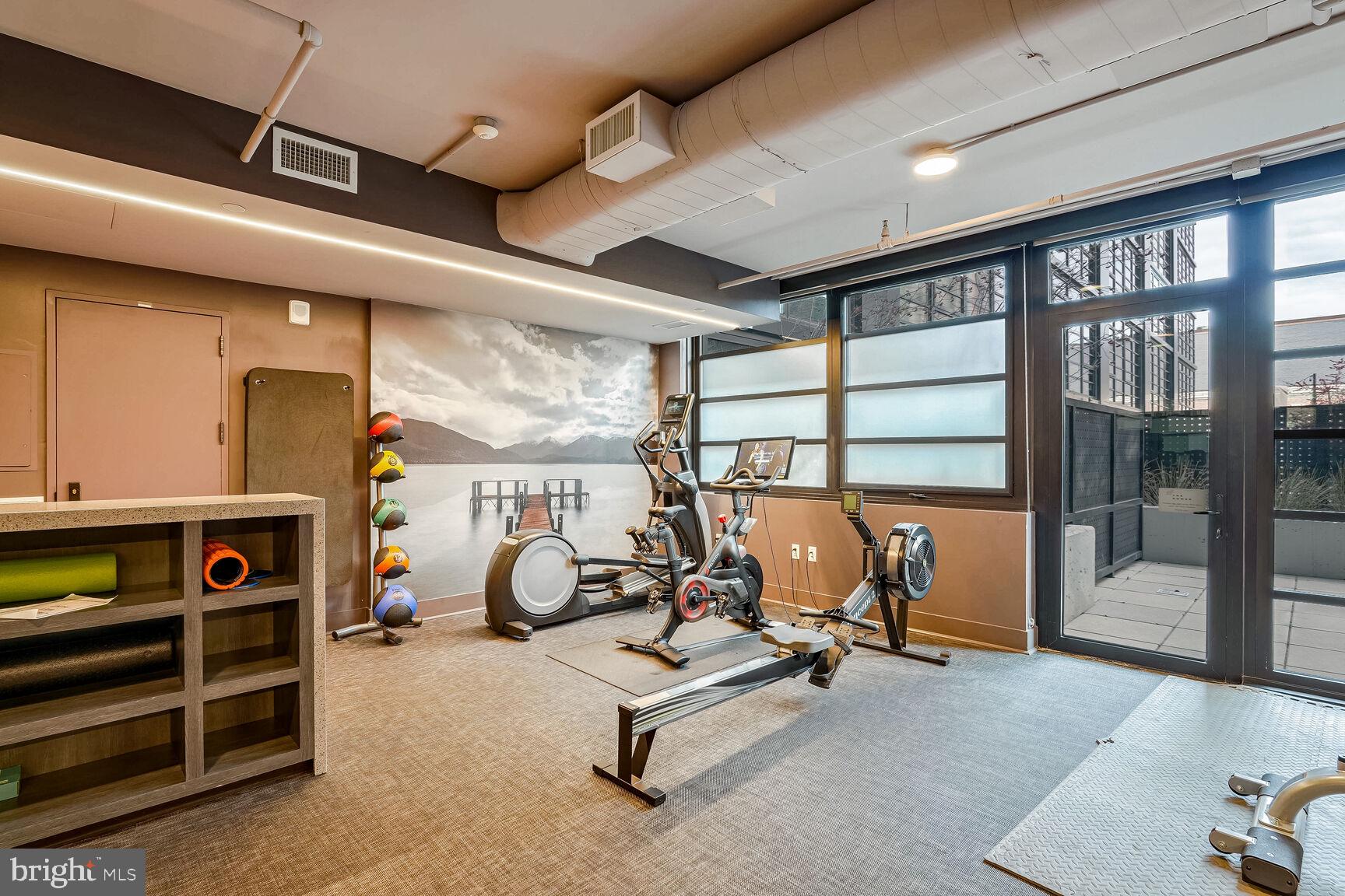 1300 4th Street Southeast, Unit 413 Washington, DC 20003 - Photo 18 of 29 a view of a room with gym equipment