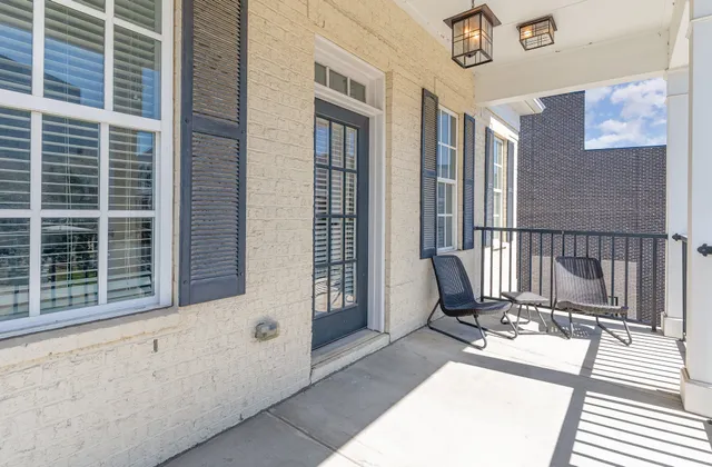 a balcony view with a outdoor space