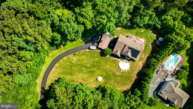 a view of a green field with lots of bushes