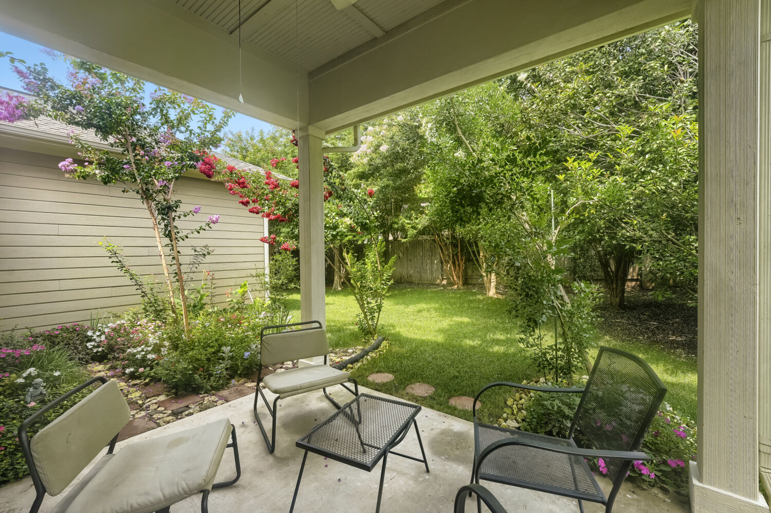 805 Waterfall Way Austin, TX 78753 - Photo 24 of 29 Covered Back Porch with ceiling fan