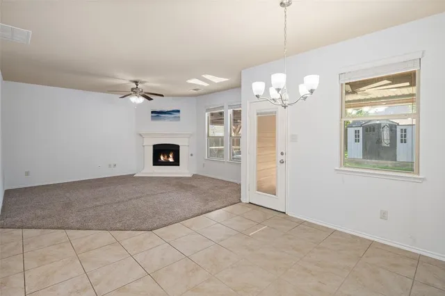 a view of a livingroom with a fireplace