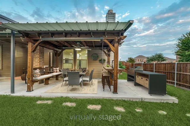 a view of outdoor space with seating