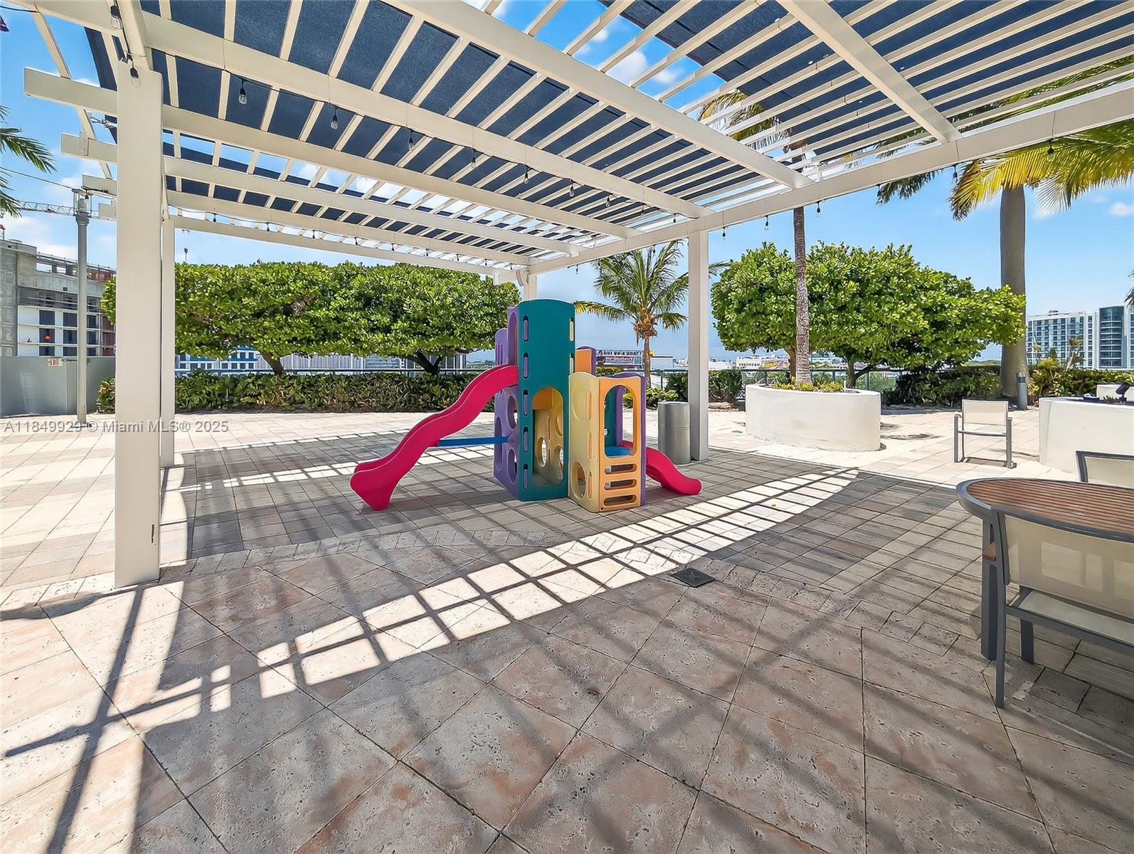 601 Northeast 36th Street, Unit 2201 Miami, FL 33137 - Photo 27 of 42 a view of a swimming pool with a porch