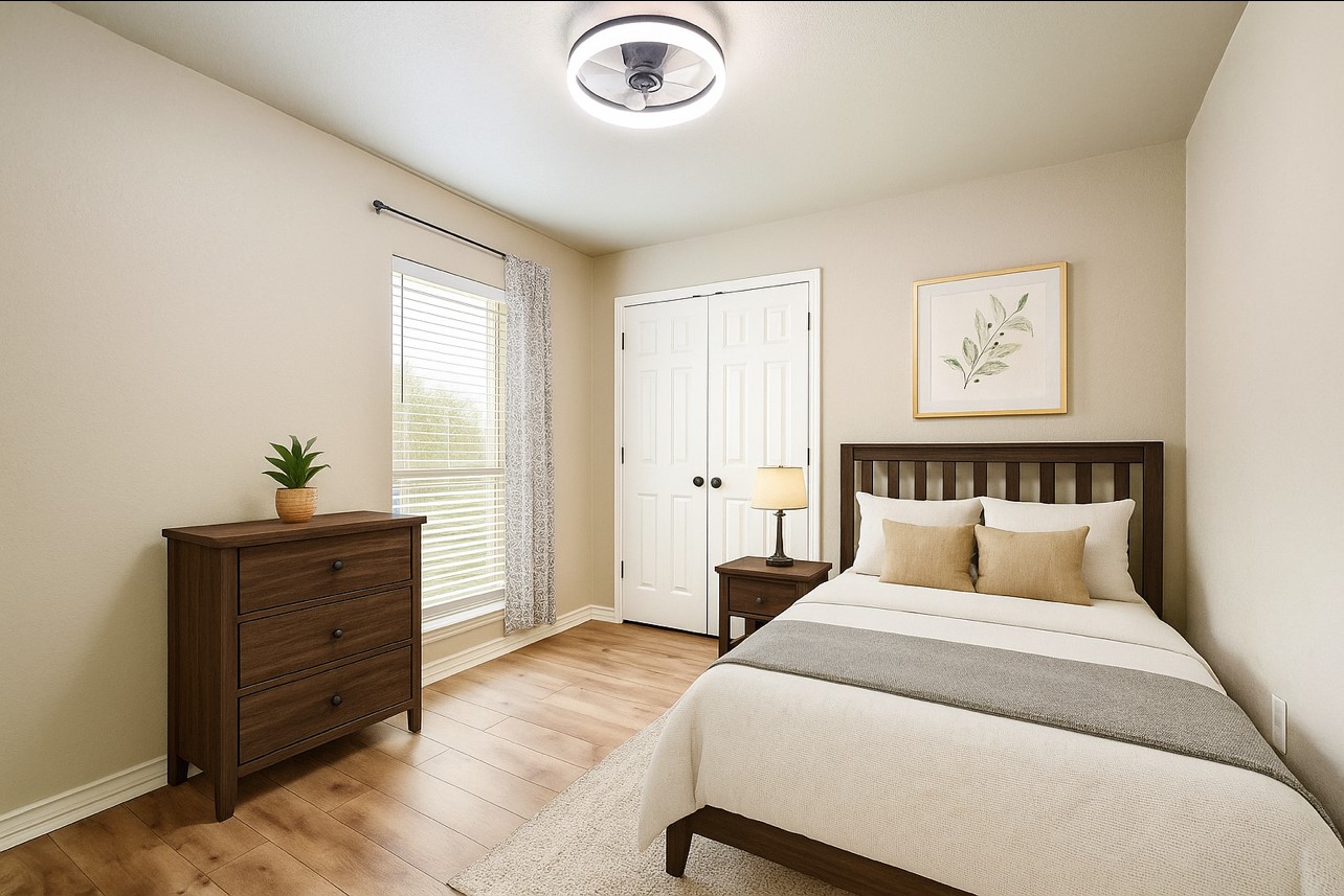 158 Pullman Road La Vernia, TX 78121 - Photo 26 of 39 a bedroom with a bed and a window