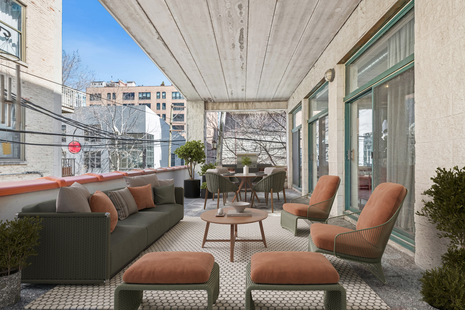 936 West Madison Street, Unit 2A Chicago, IL 60607 - Photo 18 of 20 a balcony with furniture and a potted plant