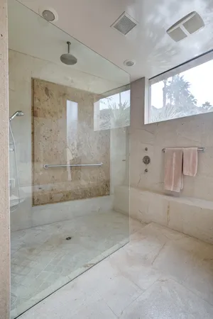 a bathroom with a shower