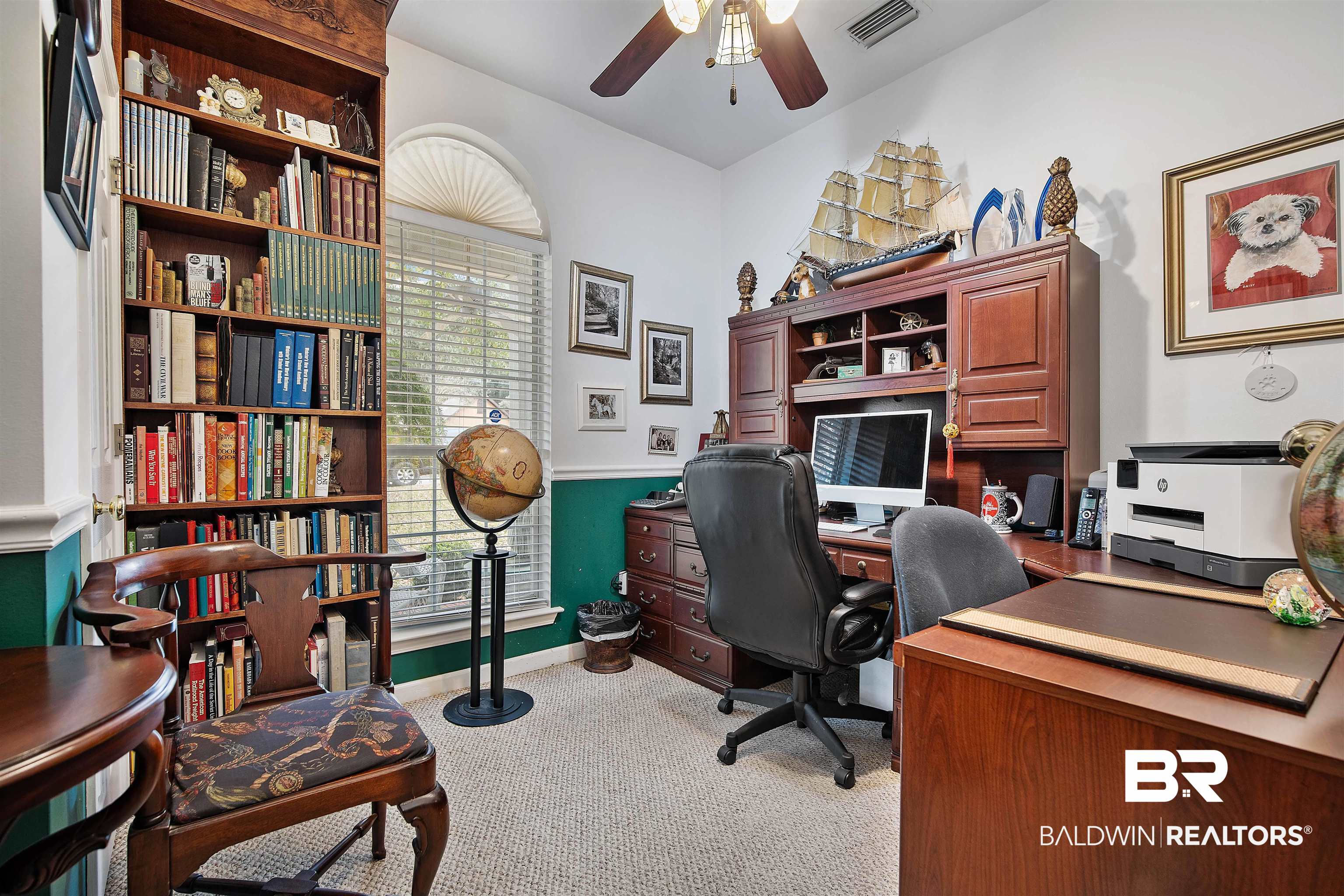 1744 Aden Road Mobile, AL 36695 - Photo 23 of 35 Carpeted office space with ceiling fan