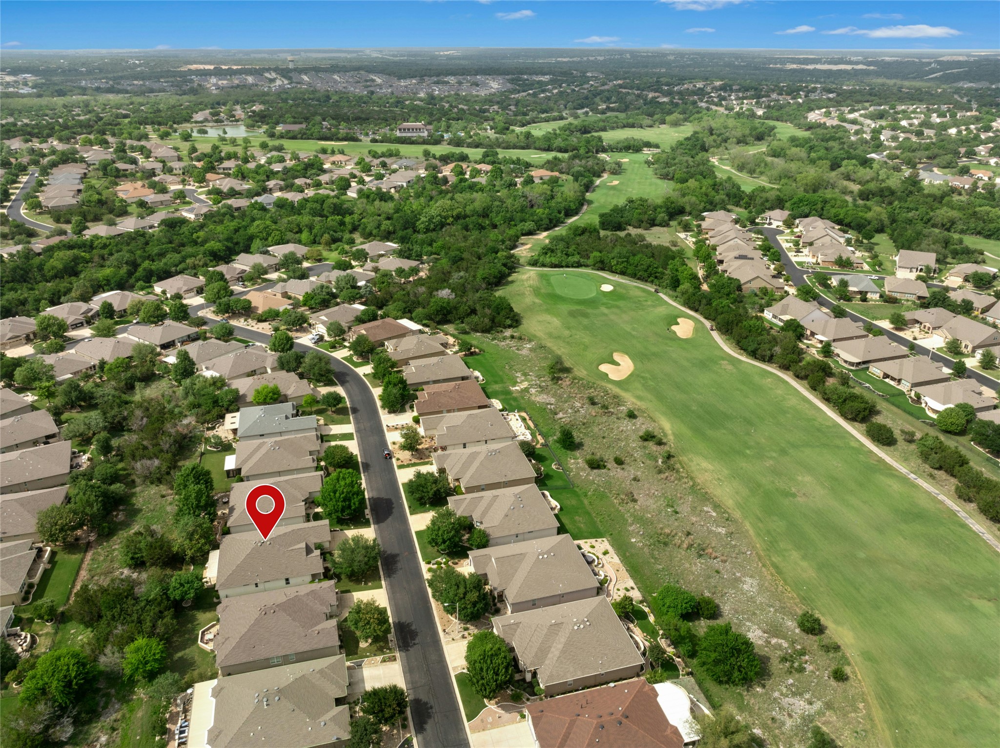 227 Duck Creek Lane Georgetown, TX 78633 - Photo 34 of 40 an aerial view of residential houses with outdoor space