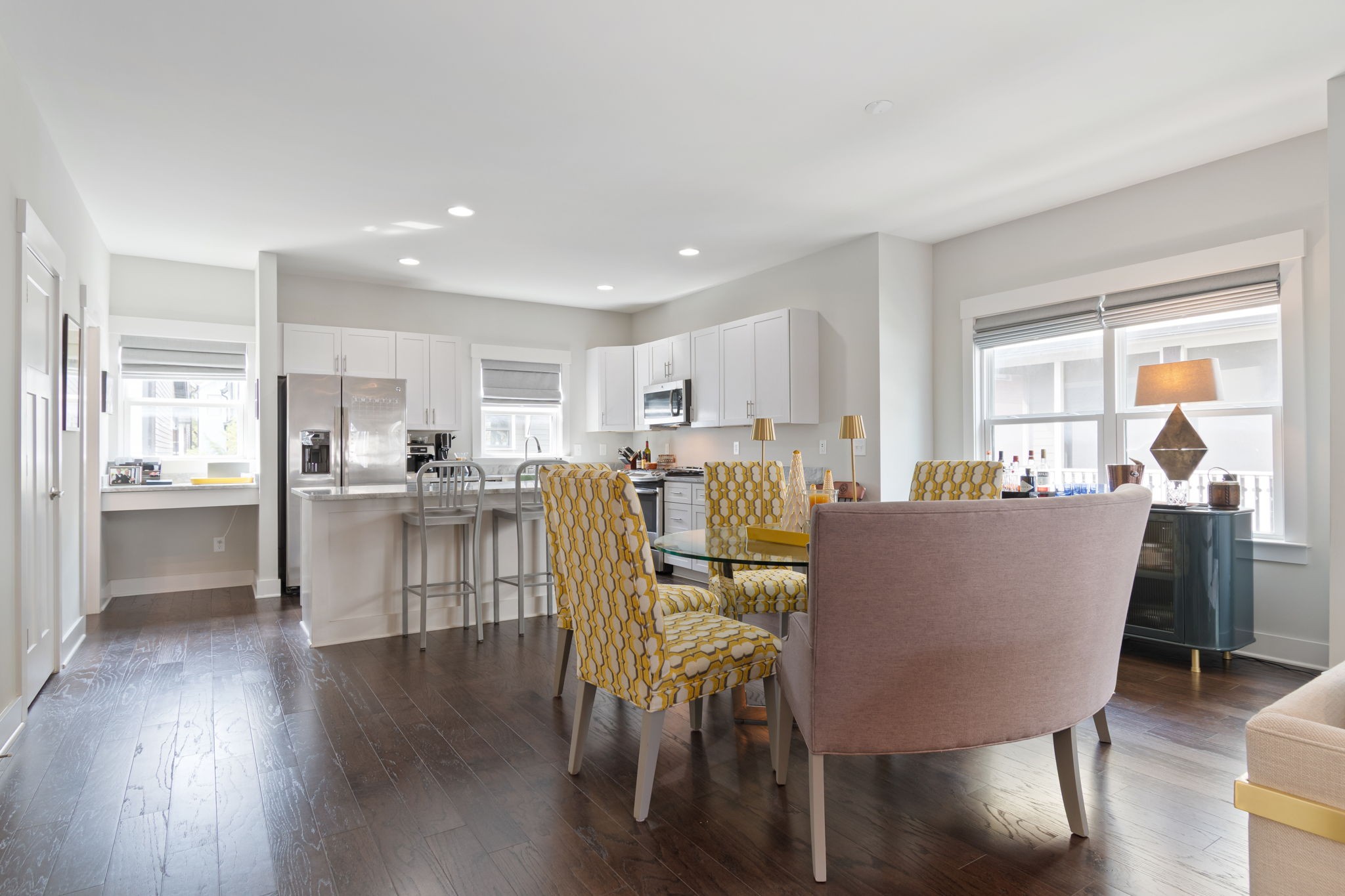 728 Centerpoint Lane Nashville, TN 37209 - Photo 17 of 45 a living room with furniture a wooden floor and kitchen view