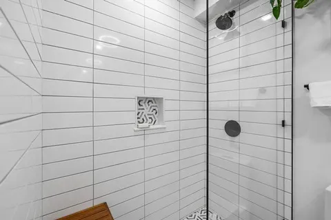 a bathroom with a shower