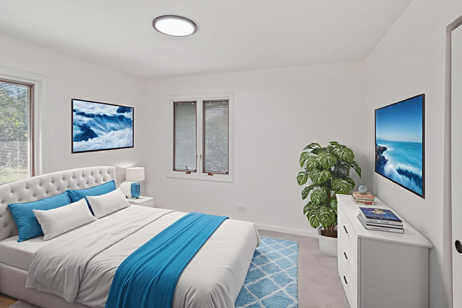 185 Cold Spring Road Barrington, IL 60010 - Photo 25 of 40 a bedroom with a bed and a potted plant