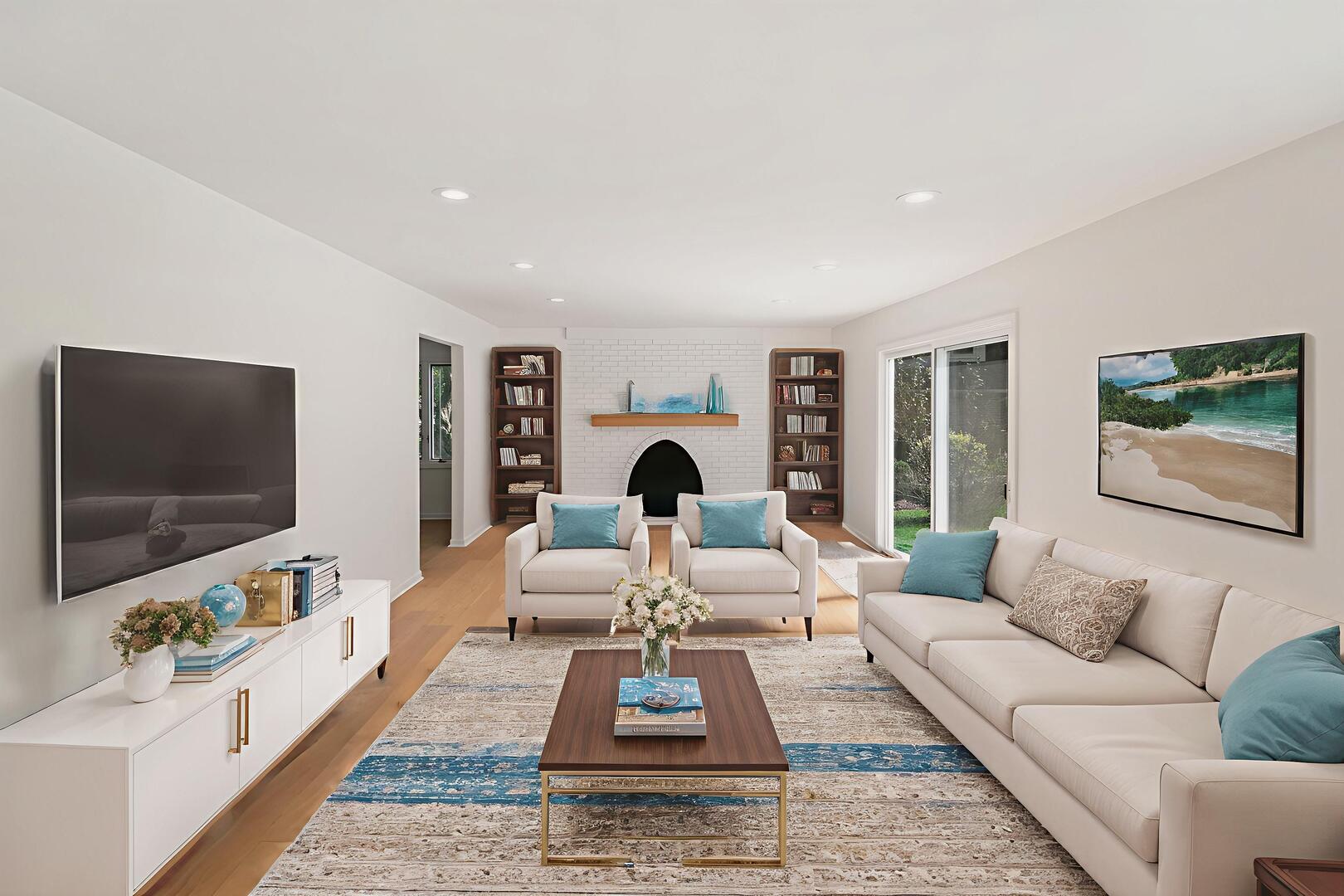 185 Cold Spring Road Barrington, IL 60010 - Photo 5 of 40 a living room with furniture and a flat screen tv