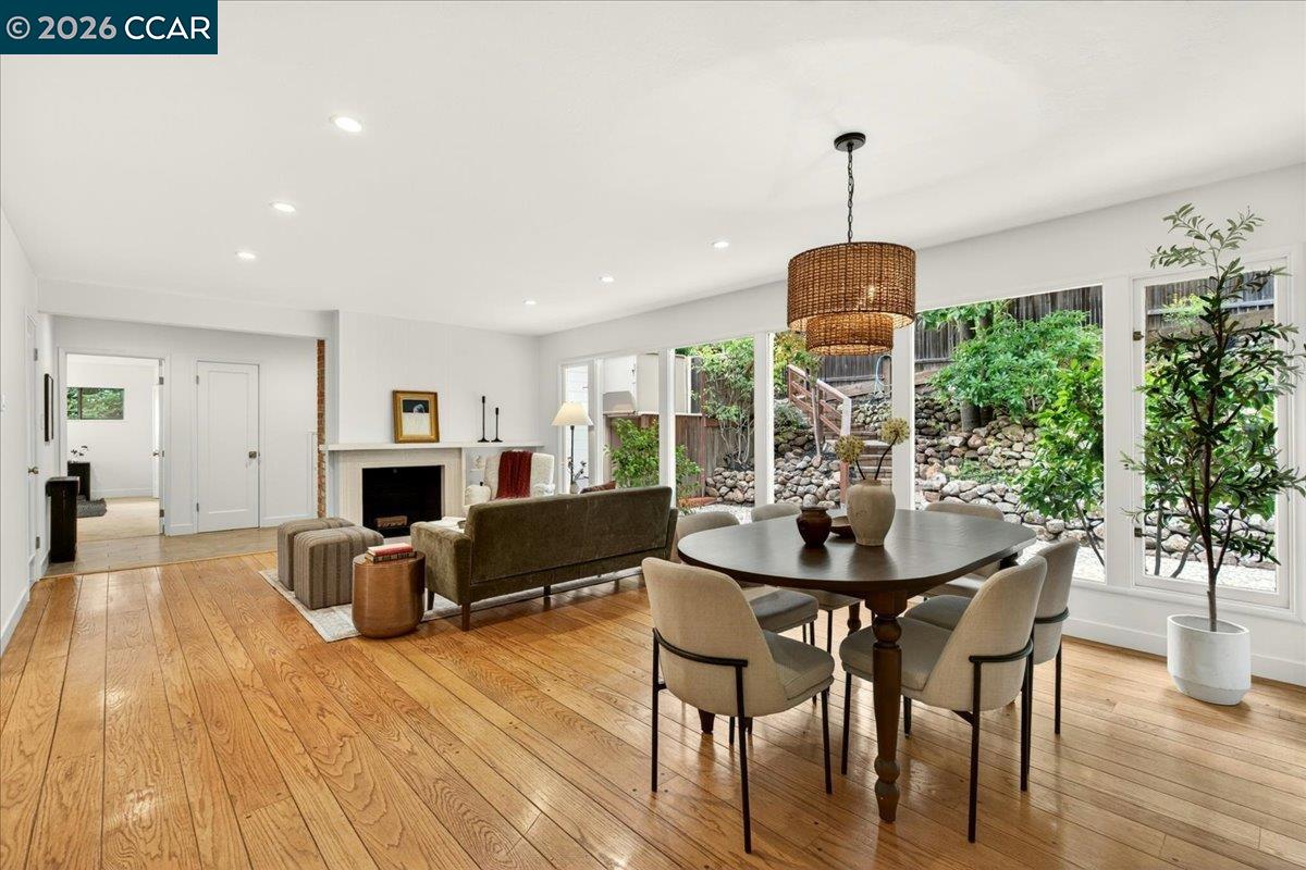 24 Las Vegas Road Orinda, CA 94563 - Photo 11 of 47 a view of a dining room with furniture window and wooden floor