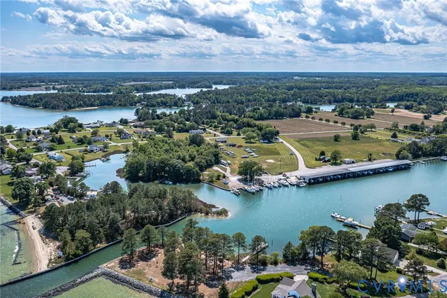 a view of a lake from a yard