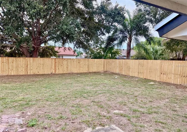 a backyard of a house