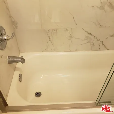 a bathroom with a tub