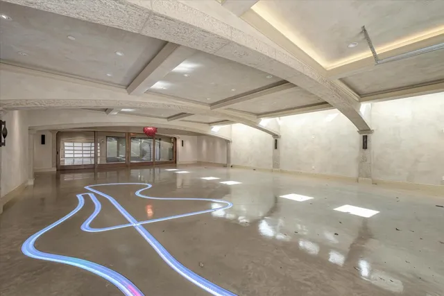 a view of a indoor basketball court