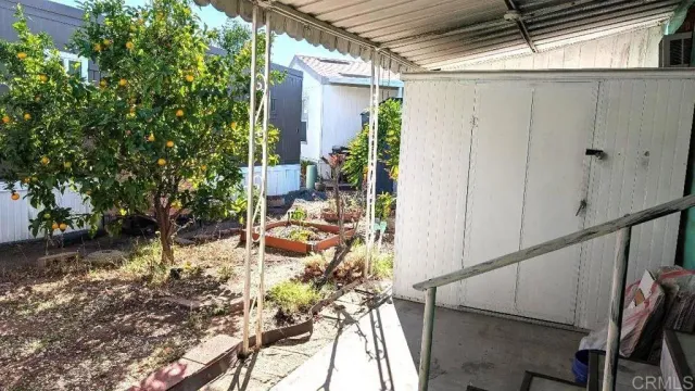 a backyard of a house