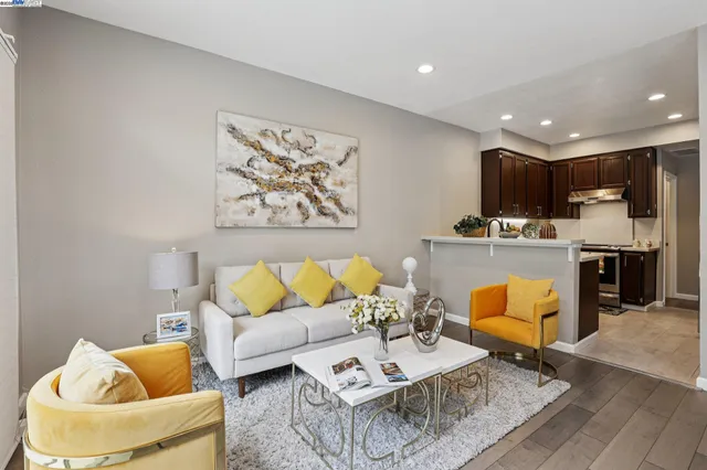 a living room with furniture and a couch