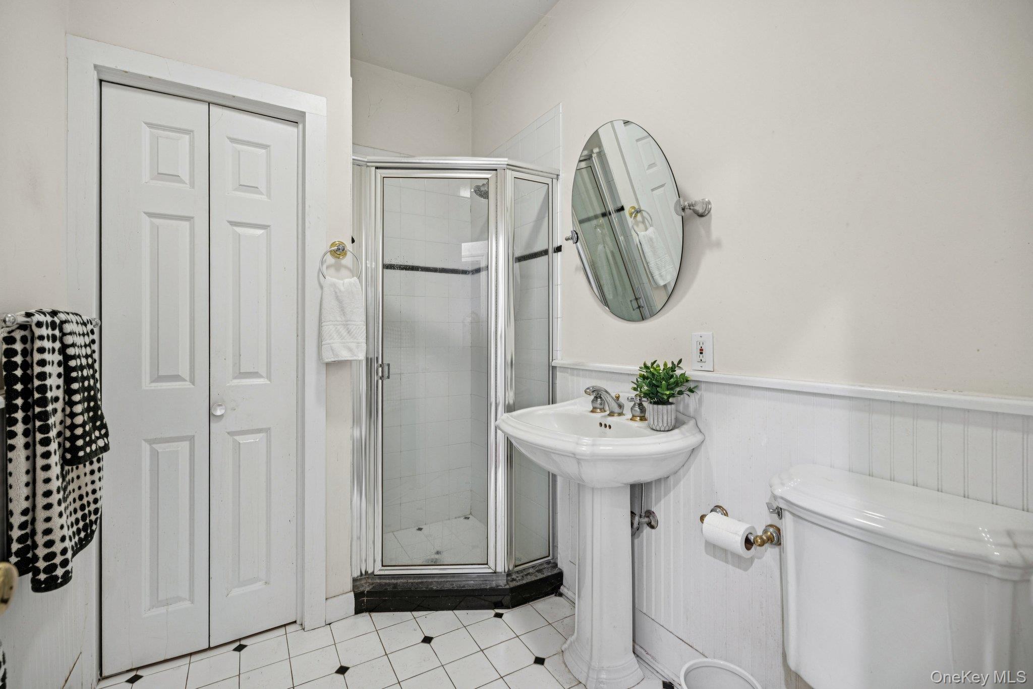 12 Laila Lane Remsenburg, NY 11960 - Photo 21 of 50 a bathroom with a sink a toilet and a mirror