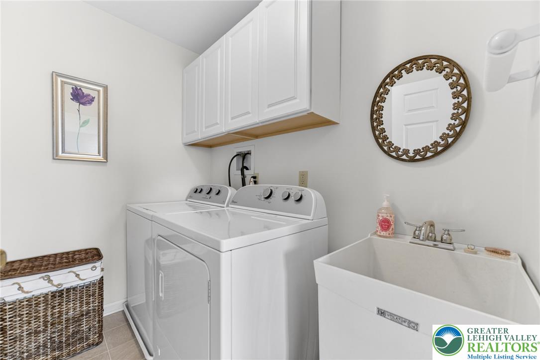 5440 Spring Ridge Drive West Macungie, PA 18062 - Photo 28 of 40 Functional laundry room offers a utility sink, upper cabinets, and convenient appliance hookups.