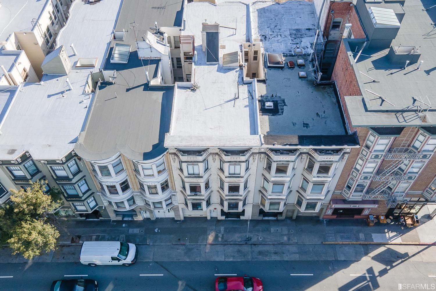 1175 Pine Street San Francisco, CA 94109 - Photo 5 of 22 an aerial view of residential houses with outdoor space
