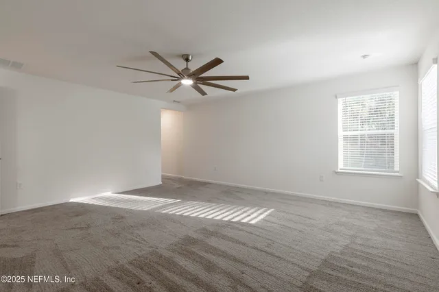 a view of a room with racks on the wall