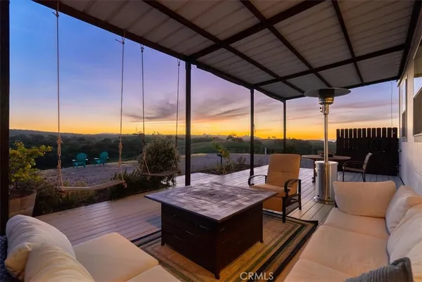 a outdoor living space with furniture