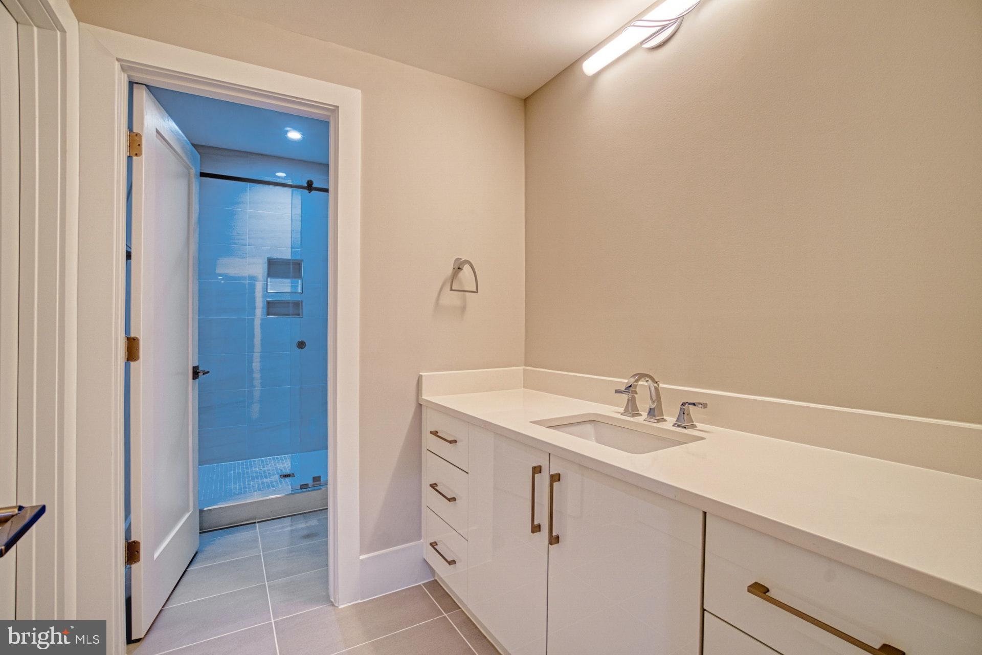7419 Nigh Road Falls Church, VA 22043 - Photo 47 of 50 Lower Level Full Bath w/ a barn door shower door