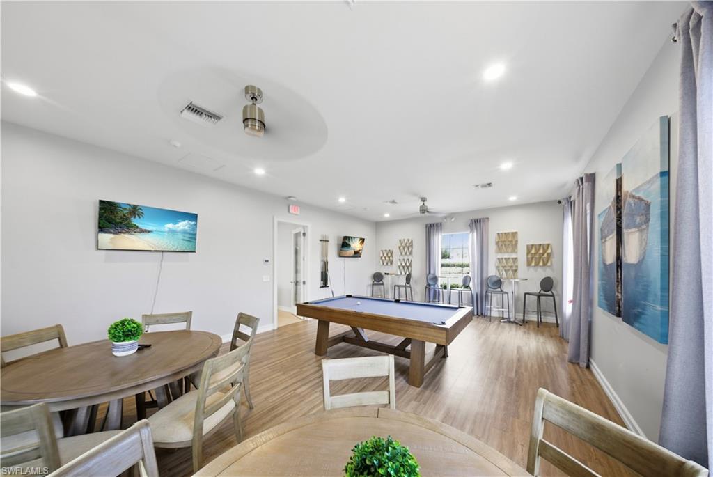 1059 Enbrook Loop Naples, FL 34114 - Photo 38 of 40 Playroom featuring billiards table, recessed lighting, and ceiling fan