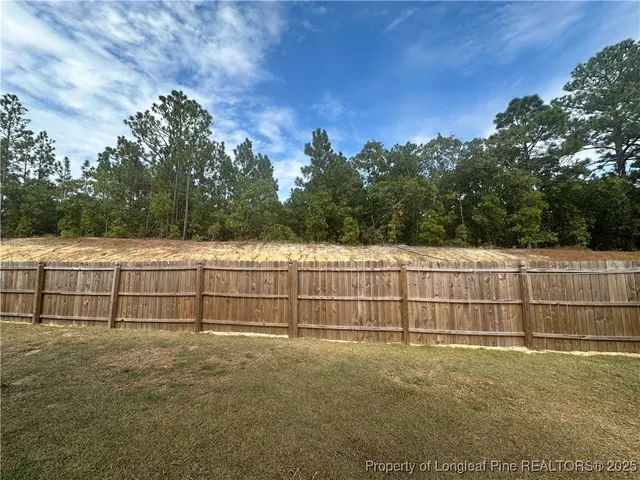 a backyard of a house with barbeque oven