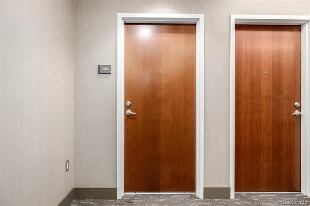 an empty room with closet