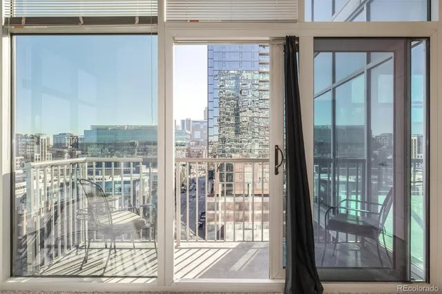 a view of a building from a window