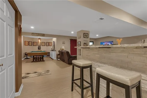 a room with furniture and a table