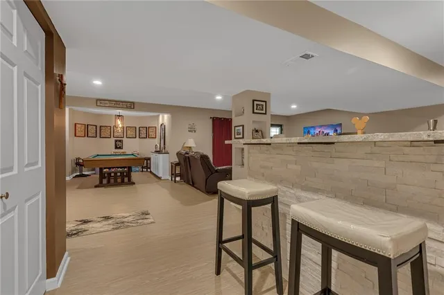 a room with furniture and a table