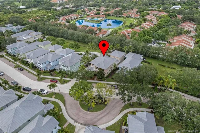an aerial view of a house
