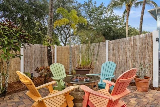 a view of outdoor space with seating space