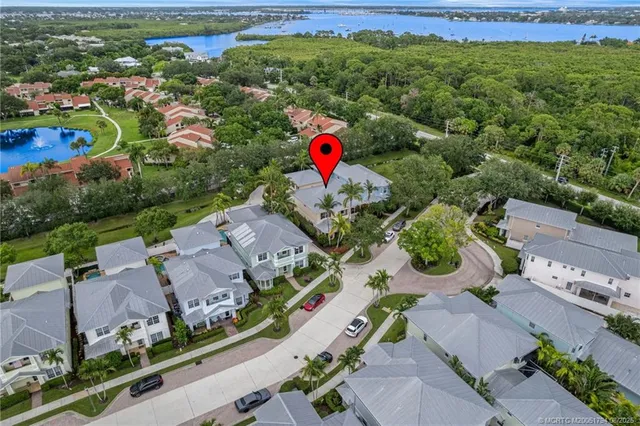 an aerial view of multiple house