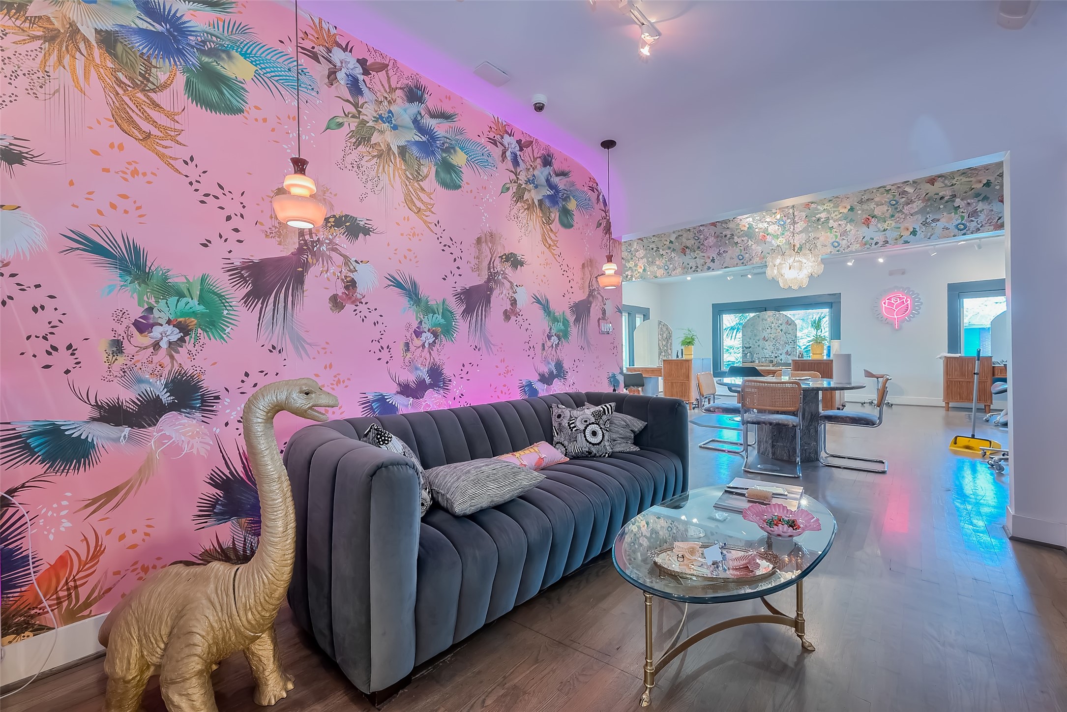 1512 West Alabama Street Houston, TX 77006 - Photo 32 of 32 a living room with furniture and a chandelier