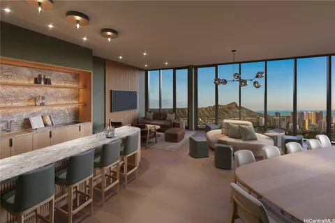 a large living room with large windows