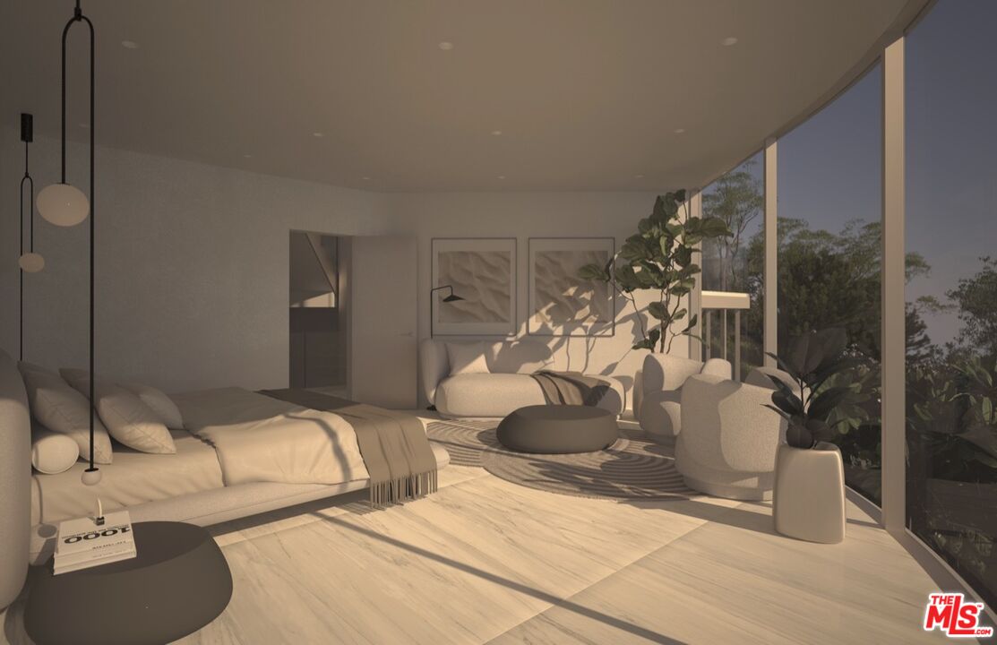 1 Eldermoor Drive Malibu, CA 90265 - Photo 17 of 23 a bedroom with a large bed and a potted plant