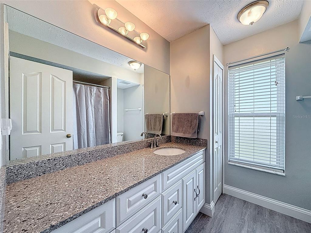 3342 Turks Cap Drive Hernando Beach, FL 34607 - Photo 47 of 100 a bathroom with a granite countertop sink and a mirror