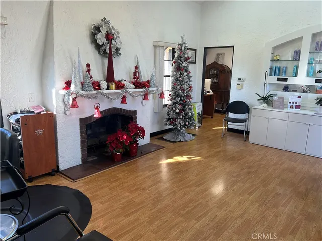 a room with a workspace