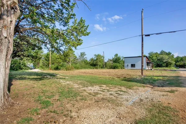 a view of a yard with a tree
